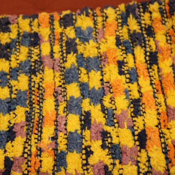 Free People Bright Colorful Yellow Orange Fuzzy Clutch w/ Zipper Tassle - Picture 6 of 6